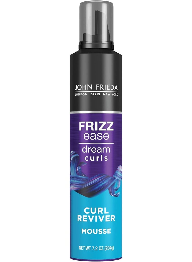 John Frieda Frizz Ease Dream Curls Curl Reviver Mousse - Alcohol-Free Styling Formula for Defined & Bouncy Curls - 7.2 oz - Image 1